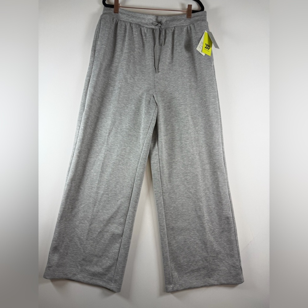 All In Motion™ Women's Airy Sleek Wide Leg Sweatpants - Heathered Gray L - Picture 5 of 11